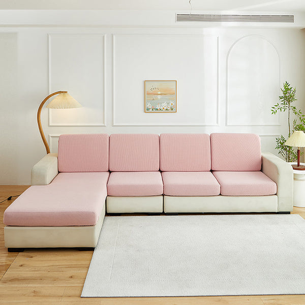 Sofa Cushion Cover – Plain Stretch Sectional – Soft Blush