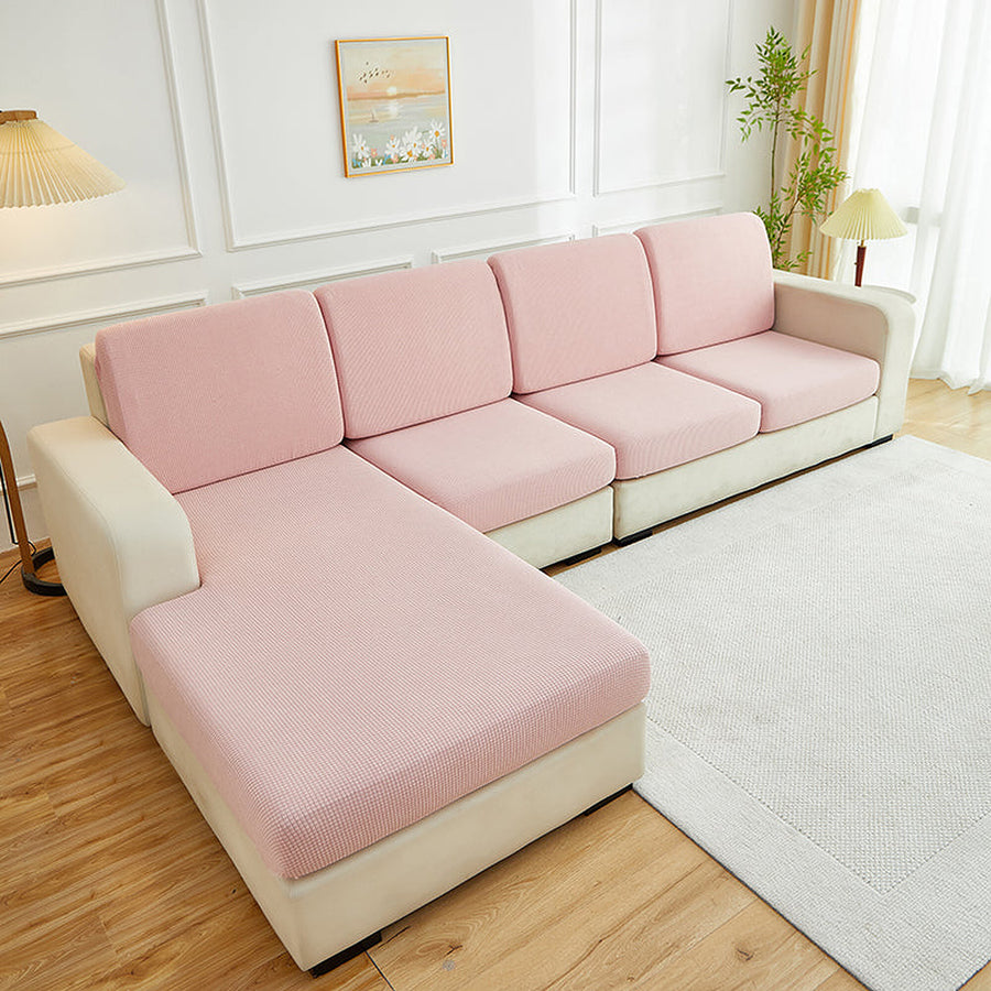 Sofa Cushion Cover – Plain Stretch Sectional – Soft Blush