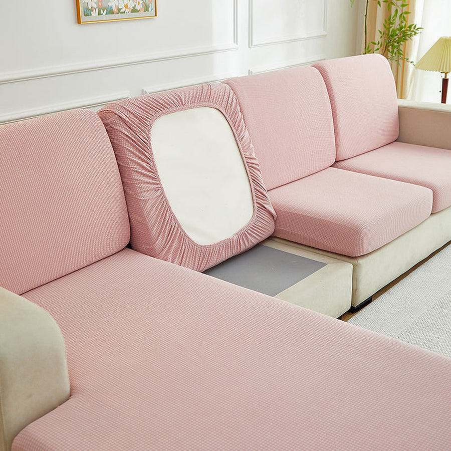 Sofa Cushion Cover – Plain Stretch Sectional – Soft Blush
