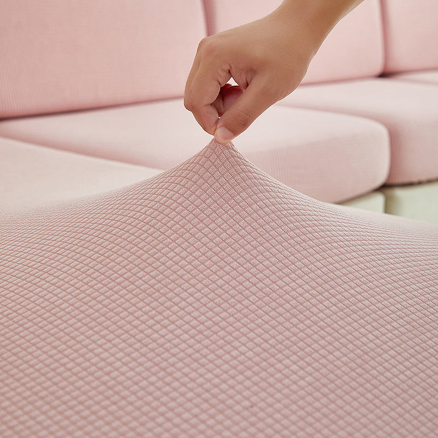 Sofa Cushion Cover – Plain Stretch Sectional – Soft Blush