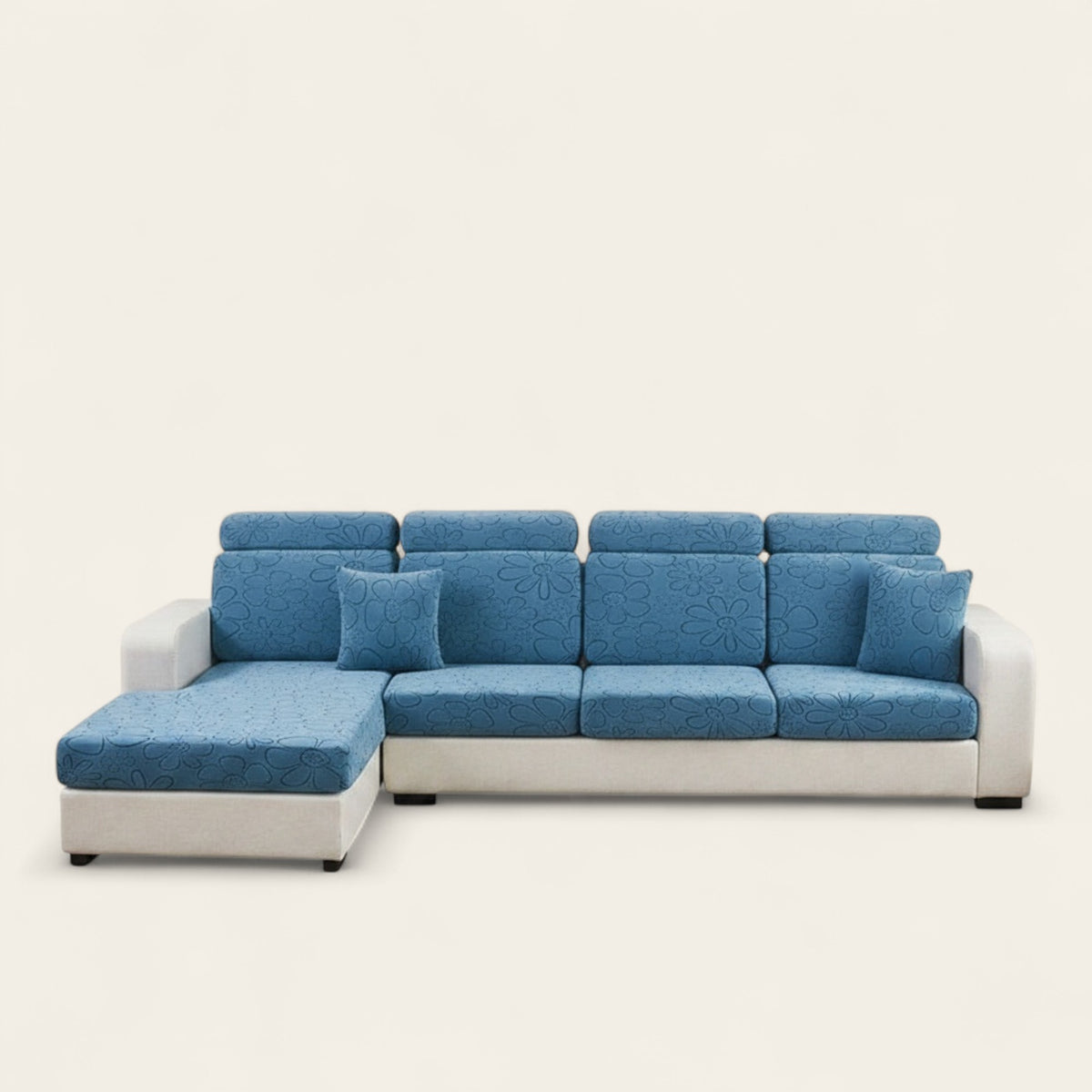 Sofa Cushion Cover – Plain Stretch – Stormy Blue