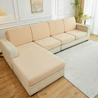 Sofa Cushion Cover – Plain Stretch Wide – Bouclé Sand