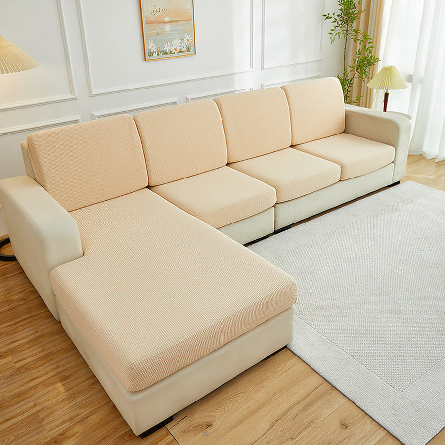 Sofa Cushion Cover – Plain Stretch Wide – Bouclé Sand