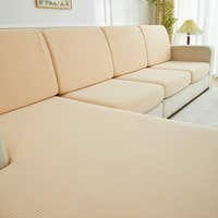 Sofa Cushion Cover – Plain Stretch Wide – Bouclé Sand