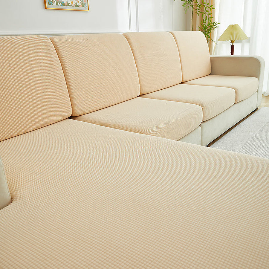 Sofa Cushion Cover – Plain Stretch Wide – Bouclé Sand