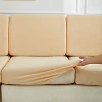 Sofa Cushion Cover – Plain Stretch Wide – Bouclé Sand