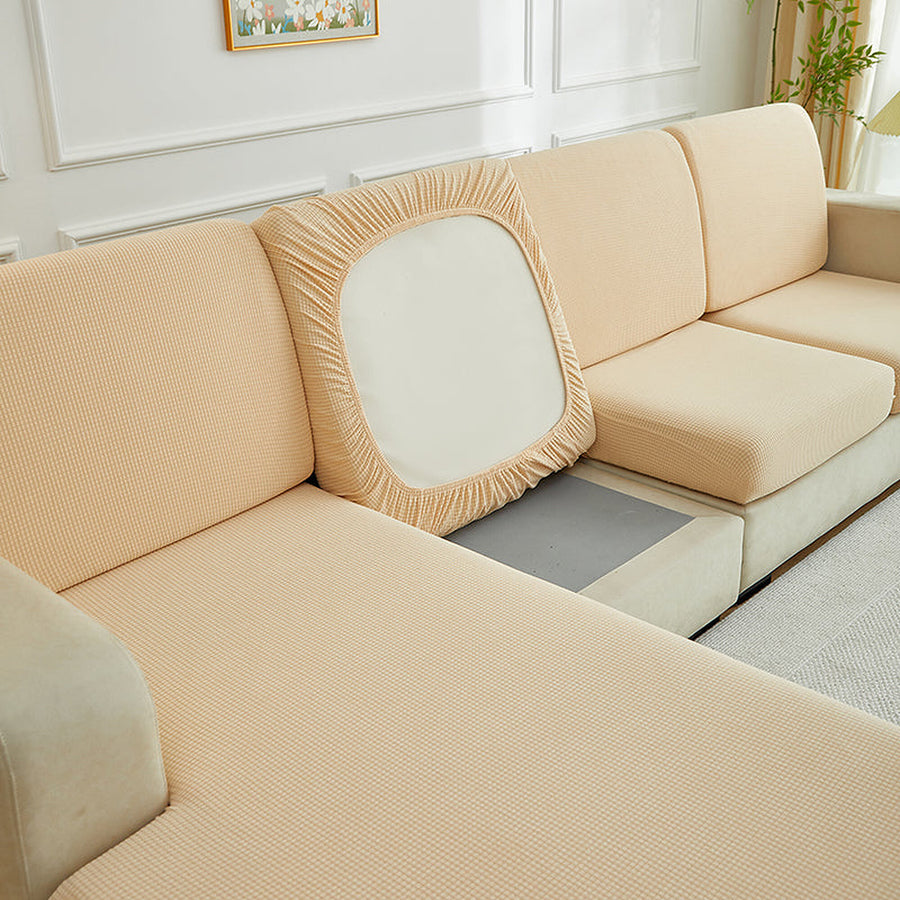 Sofa Cushion Cover – Plain Stretch Wide – Bouclé Sand
