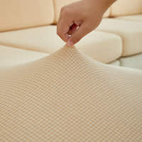 Sofa Cushion Cover – Plain Stretch Wide – Bouclé Sand