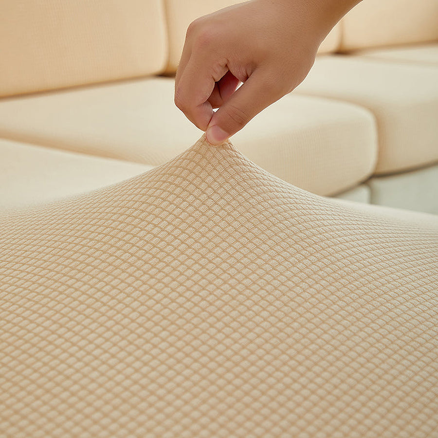 Sofa Cushion Cover – Plain Stretch Wide – Bouclé Sand