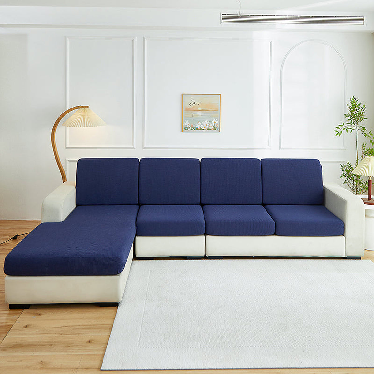 Sofa Cushion Cover – Plain Stretch Wide – Midnight Navy