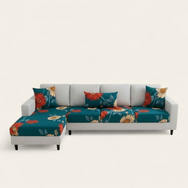 Sofa Cushion Cover – Tropical Floral – Forest