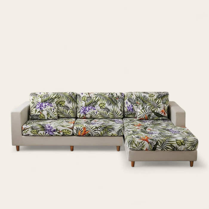 Sofa Cushion Cover – Tropical Jungle Print – Sage Mist