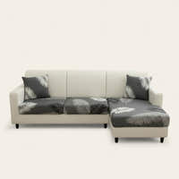 Sofa Cushion Cover – Tropical Palm – Pearl Grey