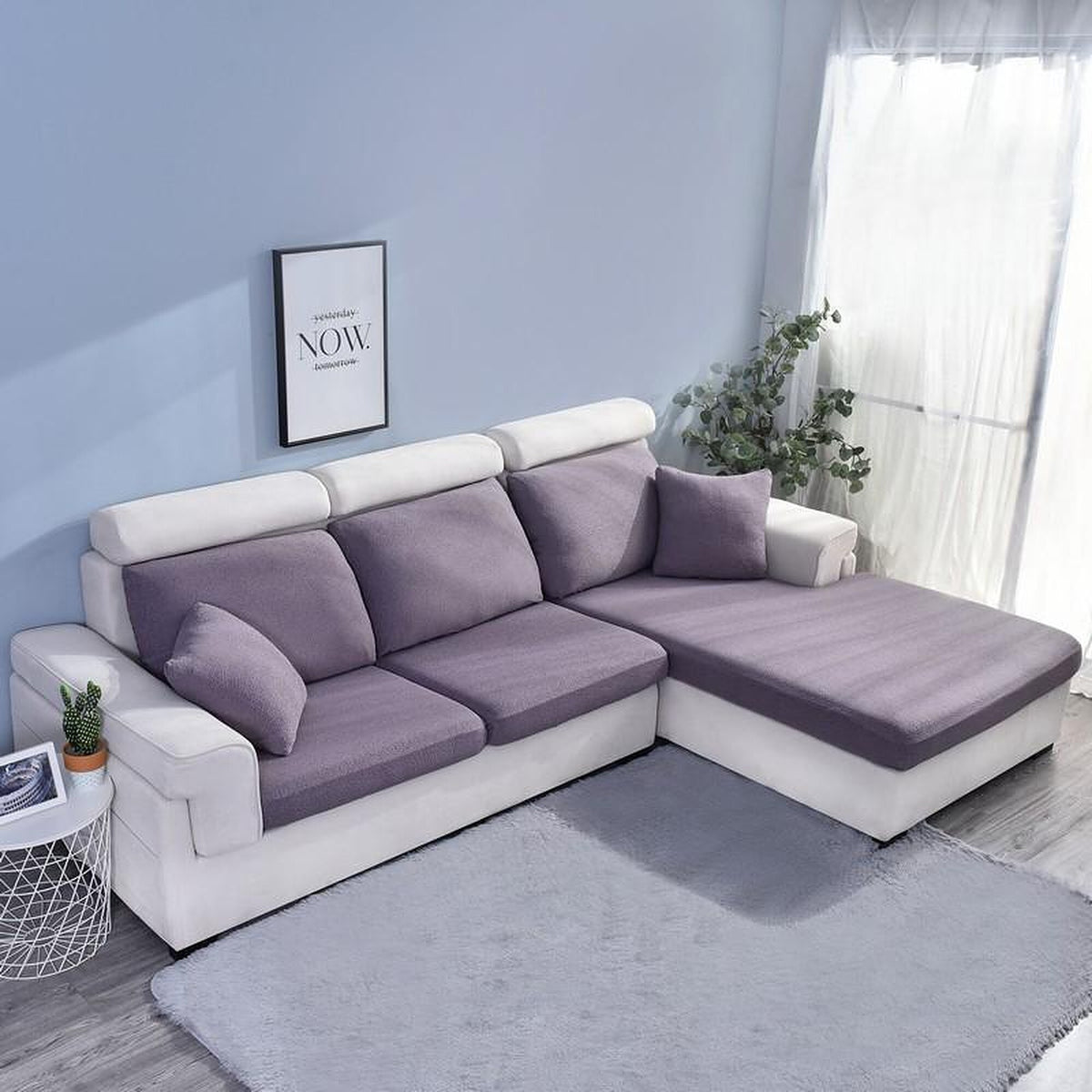 Sofa Cushion Cover – Velvet Plush – Lavender Mist