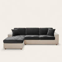 Sofa Cushion Cover – Velvet Plush Sectional – Charcoal