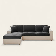 Sofa Cushion Cover – Velvet Plush Sectional – Charcoal