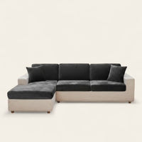 Sofa Cushion Cover – Velvet Plush Sectional – Charcoal