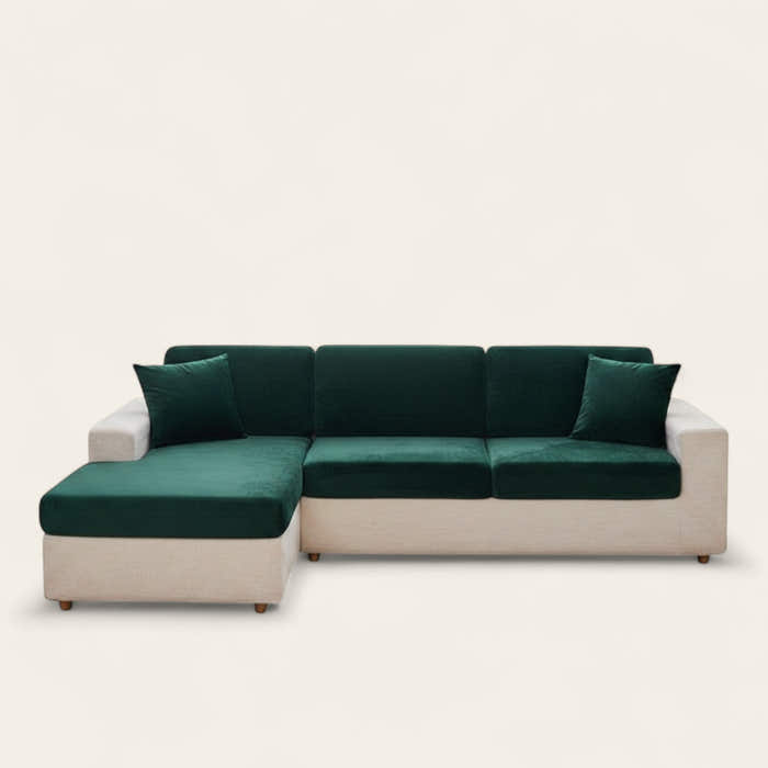 Sofa Cushion Cover – Velvet Plush Sectional – Forest