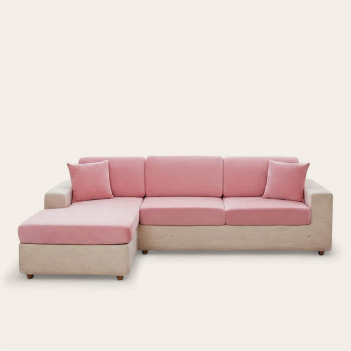 Sofa Cushion Cover – Velvet Plush – Soft Blush
