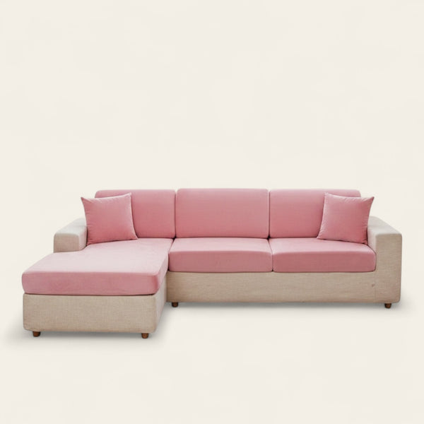 Sofa Cushion Cover – Velvet Plush – Soft Blush