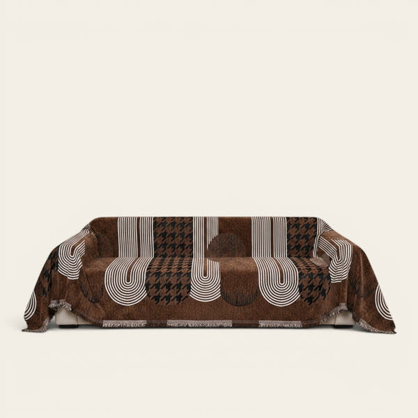 Sofa Throw – Abstract Print – Espresso