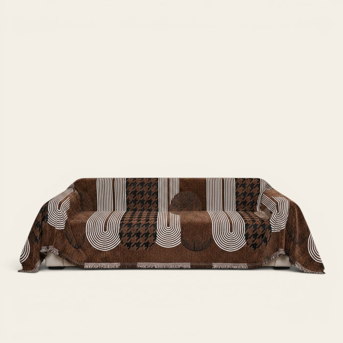 Sofa Throw – Abstract Print – Espresso
