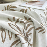 Sofa Throw – Botanical Print – Bouclé Sand