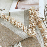Sofa Throw – Botanical Print – Bouclé Sand