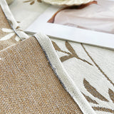 Sofa Throw – Botanical Print – Bouclé Sand