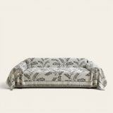 Sofa Throw – Botanical Print – Ivory Cream