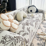 Sofa Throw – Botanical Print – Ivory Cream
