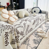 Sofa Throw – Botanical Print – Ivory Cream