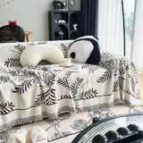 Sofa Throw – Botanical Print – Ivory Cream
