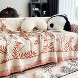 Sofa Throw – Botanical Print – Terracotta