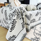 Sofa Throw – Botanical Spray – Pearl Grey