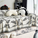 Sofa Throw – Botanical Spray – Pearl Grey