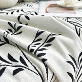 Sofa Throw – Botanical Spray – Pearl Grey