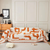 Sofa Throw – Brush Abstract – Terracotta