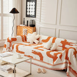 Sofa Throw – Brush Abstract – Terracotta