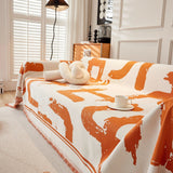 Sofa Throw – Brush Abstract – Terracotta