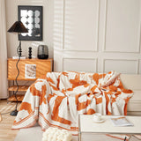 Sofa Throw – Brush Abstract – Terracotta