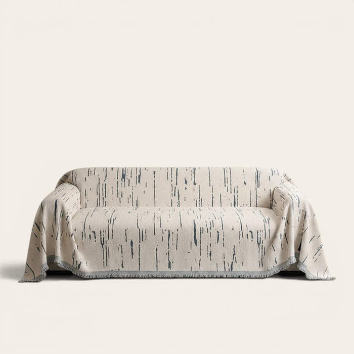 Sofa Throw – Brush Print – Bouclé Sand