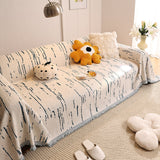 Sofa Throw – Brush Print – Bouclé Sand