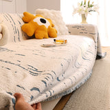 Sofa Throw – Brush Print – Bouclé Sand