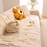 Sofa Throw – Brush Print – Ivory Cream