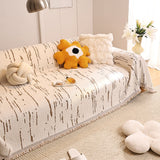 Sofa Throw – Brush Print – Ivory Cream