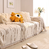Sofa Throw – Brush Print – Ivory Cream