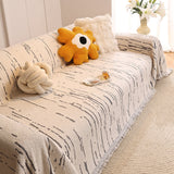 Sofa Throw – Brush Print – Pearl Grey