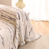 Sofa Throw – Brush Print – Pearl Grey