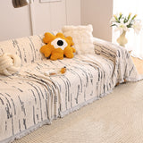 Sofa Throw – Brush Print – Pearl Grey